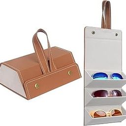 Sunglasses Organizer Box – 3-Layer PU Leather Hanging Foldable Eyeglasses Storage Case with Magnetic Closure for Travel & Home Use-image-22