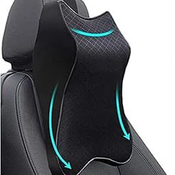 Kn2 MART Memory Foam Car Neck Rest Pillow Seat Cushion Neck Support Headrest Ergonomic Help Relieve Neck Pain for Driver Front Back Seat, Office Chair, Fit Most Vehicles (Black Pack of 1)-picture-15
