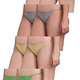 Women String Bikini Cotton Lycra Panty,Soft and Sexy Women Multicolored Underwear-image-33