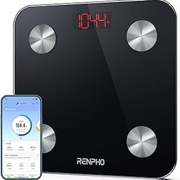 RENPHO Smart Bathroom Scale, Bluetooth Body Fat Monitor Weight Scale, Digital BMI Key Composition Analyzer for Weight, Fat, Muscle Mass, 396lbs-18