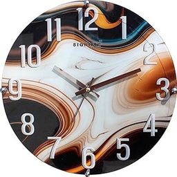 Wooden Wall Clock, Modern Wall Clock, Round Marble Design, 30 cm-image-24