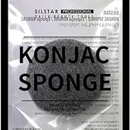 SILSTAR PROFESSIONAL KONJAC Sponge - Charcoal Grey 102- Our Konjac Sponge Offers an Amazing Cleansing and Shaving Experience.-48