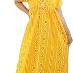 Women Stylish | All Over Printed | Pure Cotton | Color Guaranteed | Free Size | Round Neck or V Neck Short Sleeve Maxi Nighty/Nightdress for Regular use-image-49