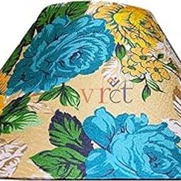 Improvhome 10" Round Plain White Green Flower Lamp Shade for Table-20
