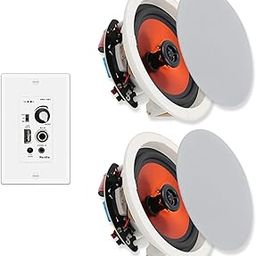 6.5 Inch Ceiling Speakers Bluetooth (Pairs) 300 Watt Flush Mount in Wall Amplifier Receiver Suitable for Indoor Home & Covered Outdoor Porch-25
