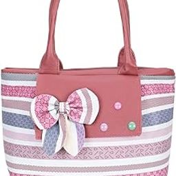 claspnclutch Women Ethnic Pattern Handbag with Dual Compartments, Zip Pockets, and Front Bow-picture-6