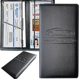 KINTIN Car Document Holder with Magnetic Closure Vehicle Registration & Insurance Insurance Card, Driving Licence, RC Book Organizer with Multiple Pockets for Car Truck Motorcycle Black 1 Pcs-image-90