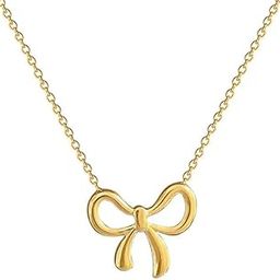 Valentine Gift for Girlfriend Bow Necklace Set for Women Stylish Pendant Choker for Women Adjustable Necklace Jewelry Neck Chain Locket Girls Accessories for Gift Bow Knot Design Jewellery-image-25
