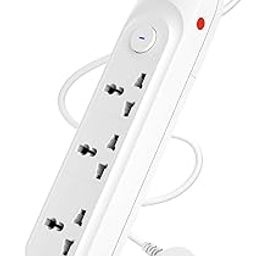 Cablet Extension Board, 6A 1500W, 3 Universal Sockets, 1.8M Heavy-Duty Copper Wire, Single Switch, Overload Protection Circuit Breaker, Flame-Retardant Power Strip, for Home & Office Use-image-84