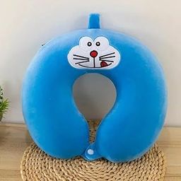 Cute Cartoon Printed Neck Pillow for Travel Orthopedic Neck Pain Relief Memory Foam Neck Support Pillow for Airplanes, Cars- Portable& Skin-Friendly U-Shaped Neck Pillow for Girls, Kids (SKY DOREMON)-image-88