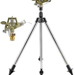ORTIZA® Garden Rotating Water Sprinkler - Universal Metal Sprinkler Nozzle with Stainless Steel Tripod - Mobile 360° Adjustable Garden Irrigation System - Water Sprinkler for Garden Lawn, Flower Bed-picture-16
