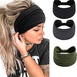 3-pack Women's Wide Brim Turban Headbands Sports Yoga Headbands Solid Color Cotton Wide Brim Turban Headbands-6
