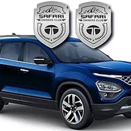 Carlooks Safari Owners Club Emblem Sticker for Cars, This can be Used on Fenders Doors Dickey Set of 2 pcs for All Cars_Silver_ Black-image-86