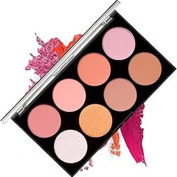 VARS LONDON Butter cheek 8 color matte blusher combo palette| combo pack of 8 color blusher palette, face blusher, blusher palette with matte finish I BK260B-0