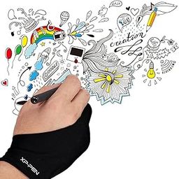 XPPen Anti-fouling Two-Finger Lycra Glove for Enhanced Drawing Experience on Pen Tablets and Displays, Sleek Black Design, One Size Fits All – Perfect for Right and Left-Handed Artists-19