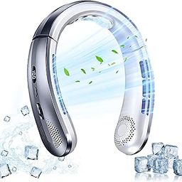 REXERA Portable Bladeless Rechargeable 𝐍𝐞𝐜𝐤 𝐅𝐚𝐧 360° Airflow 10 Hour Play 9000mAh USB Charging Cold Air Neck Fan, Hands-Free Wearable Cooling New 𝟏𝟎𝟎 𝐇𝐢𝐠𝐡 𝐒𝐩𝐞𝐞𝐝 Fan (Grey)-image-64