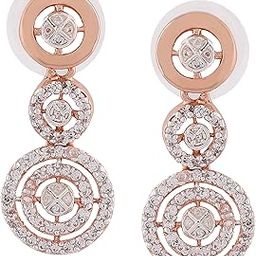 Rose Gold Plated Sparkling Earrings for Girls & Women's-image-1
