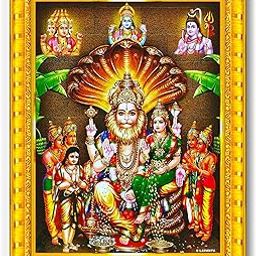 Pavan Photo Laminations Lakshmi Narasimha Swamy Lord Narsingh Bhagwan Wall Painting Framed Home Decor (Wood,Matte,Gold,Small Size,6 x 8 Inch) R593S-image-24