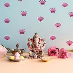 Supavitra Pink Lotus Stickers for Wall Decoration- 20 Pcs |Wall Stickers for Living Room Decor, Lotus Sticker for Pooja Room | Lotus Decor Stickers | Wall Decoration for Home-image-92