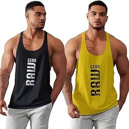 BAB Men's Round Neck Gym Vest | Men Vest Gym | Men Vest Combo | Polyester Printed Vest Pack of 2 | Stylish & Comfortable Vest-image-28