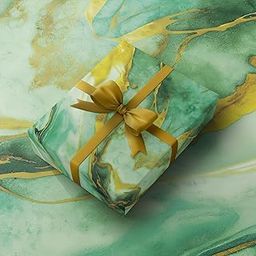 UNWRAP DELIGHTS Luxury Gift Wrapping Paper Pack – Marble Print Design, Elegant and Durable for All Occasions – 25 Sheets of Wrapping Paper in Stunning Green Color-image-53