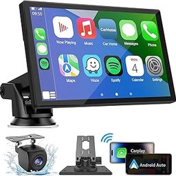 Hieha Wireless Apple Carplay Screen for Car, 7" HD Portable Touchscreen Car Stereo with Apple CarPlay & Android Auto,Mirror Link,Backup Camera,Bluetooth,GPS Navigation,AUX for All Vehicles-image-84