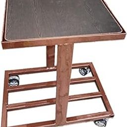 RAJCHAIR Office Home Double UPS,2 Battery Flat,Standing Trolly Stand Adjustable,Wooden Brown Top with Strong (Caster Alloy Wheel) 2in1,Free 4 shu Leg-image-58