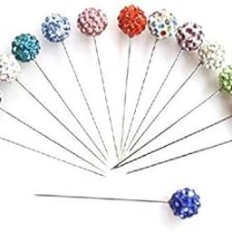 Princess Delight Round Shape Colorful Diamond Studded Brooch/Hijab Pins for Women | Pack of 12 (FFFJ0054)-image-45