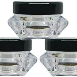 MYPLAST 5g Clear Square Diamond Acrylic Cosmetic Cream Containers | Premium Black Caps | Jars for Creams, Balms, Face Scrubs, Body Creams & More (Paack Of 6)-27
