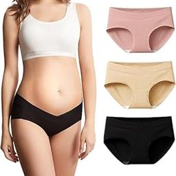 Womens Maternity Panties Classic Maternity Underwear Under Bump Pregnancy All Day Postpartum Brief Plus Size Pack of 3-image-13