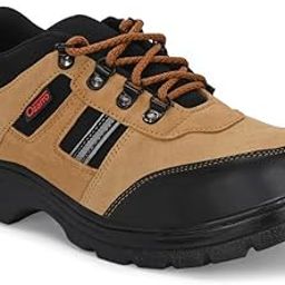 Ozarro Tan Genuine Suede Leather Steel Toe Safety Shoe NM4404, 07-image-52