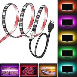 Desidiya® USB 5V 5050 RGB LED Flexible Strip Light Multi-Color Changing Lighting Kit, TV Background Lighting with Mini Controller for TV PC Laptop Bias Lighting (1 Meter for TV's Upto 28")-image-78