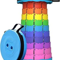 IndusBay® Multilevel Height-Adjustable Telescopic Multi-Purpose Portable Folding Stool for Work from Home, Study, Dining, Camping, Picnic & Outdoor Stool, Heavy Quality Material, Multicolor-20