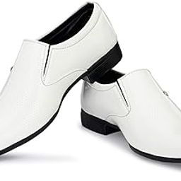Men's White Formal Shoes Black Synthetic Leather Formal Slip on Office, College Shoes for Men & Boys-image-55