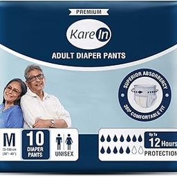 Kare In Premium Adult Diaper Pants Pack of 4 | Adult Diaper| Pant Style| Medium (30-40 inches / 75-100 cms) | Count 40-image-35