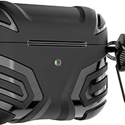 Compatible for AirPods Pro 2 Case (2nd/1st Gen), Military Grade Airpods pro 2nd Generation Case,Hard Shell Full-Body Protective Case Cover with Keychain(2023/2022/2019), Black-21