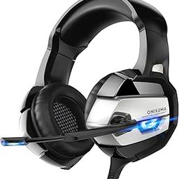 ONIKUMA K5 Wired Gaming Headset with Base Sound and True Noise Cancellation, LED Light and 3.5mm Audio Plug, Nintendo New 3DS LL/3DS,Mac OS PC, iOS Device, Android Device, PS4, PS5 Xbox (Black Grey)-18