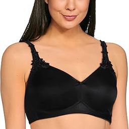 Women's Synthetic Non-Padded Wirefree Full-Coverage Bra (100I300 04 E 40/90_Black_Black_40E)-5