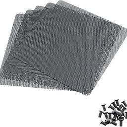 WAR HAMMER Kratos 6pcs 120mm PC Fan Dust Filter Black Square PC Computer Mesh Dustproof Case Cover Fan PC Dust Filter Cooler with 24 Screws (12cm)-1