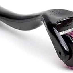 ETSZAZ Derma Roller with 540 Titanium Alloy Micro Needles 0.5 mm, Scalp Massager, Face and Hair Roller, Stimulates Hair Follicles, Skincare Too, Suitable for Beard Also, Black, Pack of 1-1