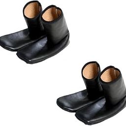 FabNext-Kids Boy's& Girls Faux Leather Socks/Room Socks Slippers Home Soft-soled Shoes Boots Booties fit for 3-4 Year Kids 2 Pair-image-87