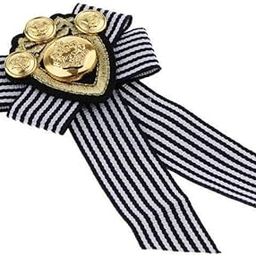 ™ 6xPre-tied Bowknot Brooch Fabric Bow Tie Men Wome British Badge Black Stripe | Pins & Brooches | Fashion Jewelry-image-45