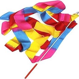 THE STYLE SUTRA®Dance Ribbon Gym Rhythmic Art Gymnastic Streamer Twirling Rod Flame Colorful-image-46