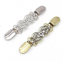 Fashion Cardigan Clip Rhinestone Flower Shawl Clip Shirt Collar Clip Silver | Other Womens Accessories-image-95