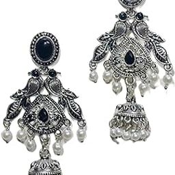 Oxidized Silver Jhumka Earrings for Women & Girls-image-39