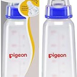 Pigeon Flexible Baby Feeding Bottle | Japan's No.1 Brand | Ideal for 12+ Month Babies | BPA Free| BPS Free | Uniquely Designed Nipple Releases Milk only When Baby Drinks | Blue Colour | 240 ml-10