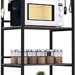 4-Layer Multipurpose Stand | Kitchen, Office, Kids Room, Salon Storage Shelf for Oven/OTG | Floor-Mount with Brown Shelves, Engineered Wood & Metal Frame (130x60x40cms)-17