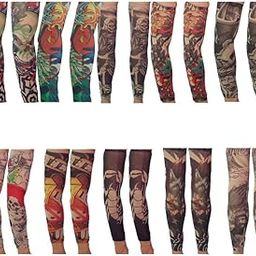 Party Box Tattoo Sleeves, Arm Tattoos Sleeve For Men & Women -Fake Temporary Kids Hand Cover -Sun UV Cool Protection -Unisex Stretchable Cosplay Accessories - Running, Cycling, Color Randomly-image-43