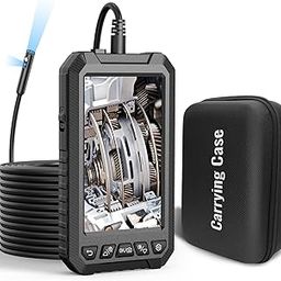 Dual Lens Borescope, 5 Inches Ips Screen 1080P Hd Inspection Camera,Waterproof Ip67 With 6 Led Lights & 32Gb Card,16.5Ft Detachable Semi-Rigid Cable Industrial Endoscope Camera-Zoom Function-26