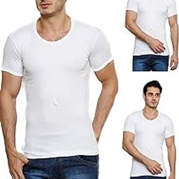 Super Deluxe Round Neck with Sleeve Cotton Men's Vest- White, Medium, Combo Pack of 3, Feather Soft 100% Combed Cotton, Snug Fit, Quality Stitching - Moisture Absorbing & Breathable-picture-0